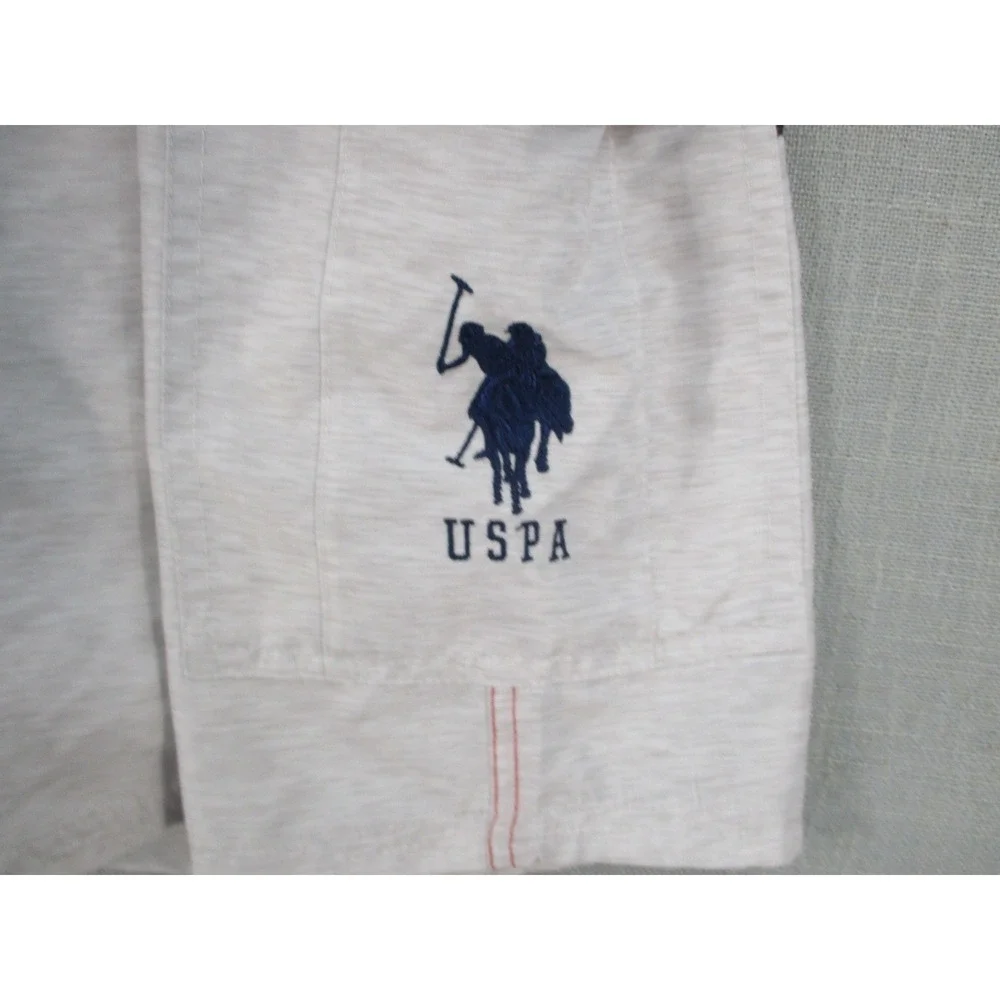 US Polo Assn Mens XXL Board Shorts Red Blue‎ White Colorblock Cargo Swim Trunks